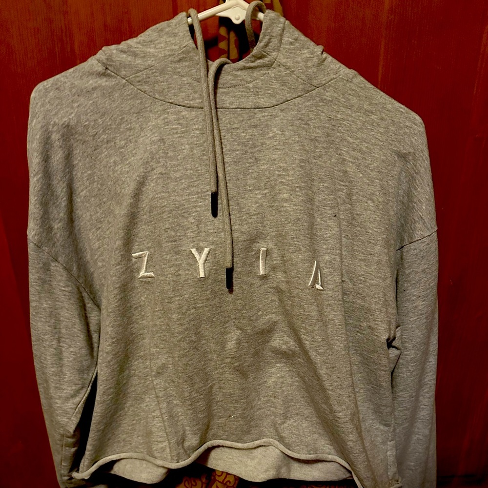 ZYIA Gray cropped hoodie!  Excellent shape.